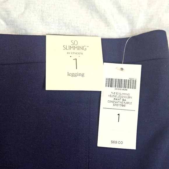 So Slimming Helene Leggings by Chico's in Constantine Purple  NWT - Picture 6 of 8